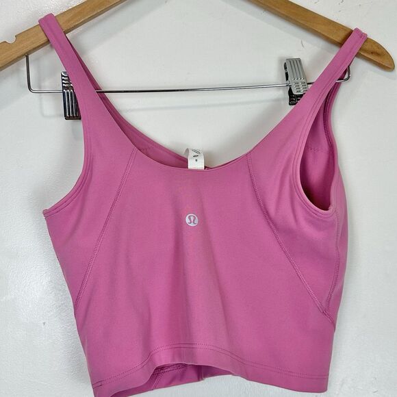 Lululemon Align Cropped Tank Top Pink Blossom Size 8 A/B Cups - Picture 4 of 6